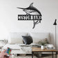 Personalized Marlin Fish Metal Wall Art Sign Decoration For Room With LED Light