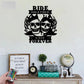 Personalized Ride Together Skull Couple Metal Sign With Colorful LED Lights, Metal Wall Signs With RGB Led Light