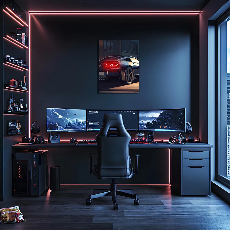 Supercar Neon Style Canvas Wall Art - LEDTOT