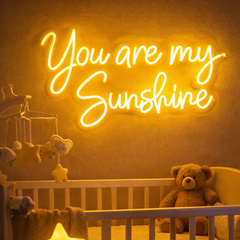 You Are My Sunshine Neon LED Sign – Warm Yellow Script Light for Home, Bedroom & Gift Decor