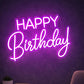 “Happy Birthday” Neon Sign – Purple LED Neon Script for Birthday Party, Celebration & Photo Backdrop