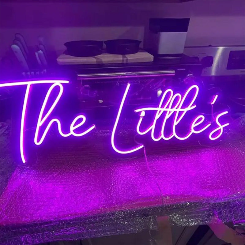 “The Little’s” Neon Sign – Custom Family Name LED Neon Script Light for Home & Event Décor