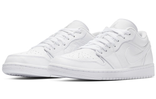 Jordan 1 Low Triple White Leather Sneakers (2019) – 553558-111