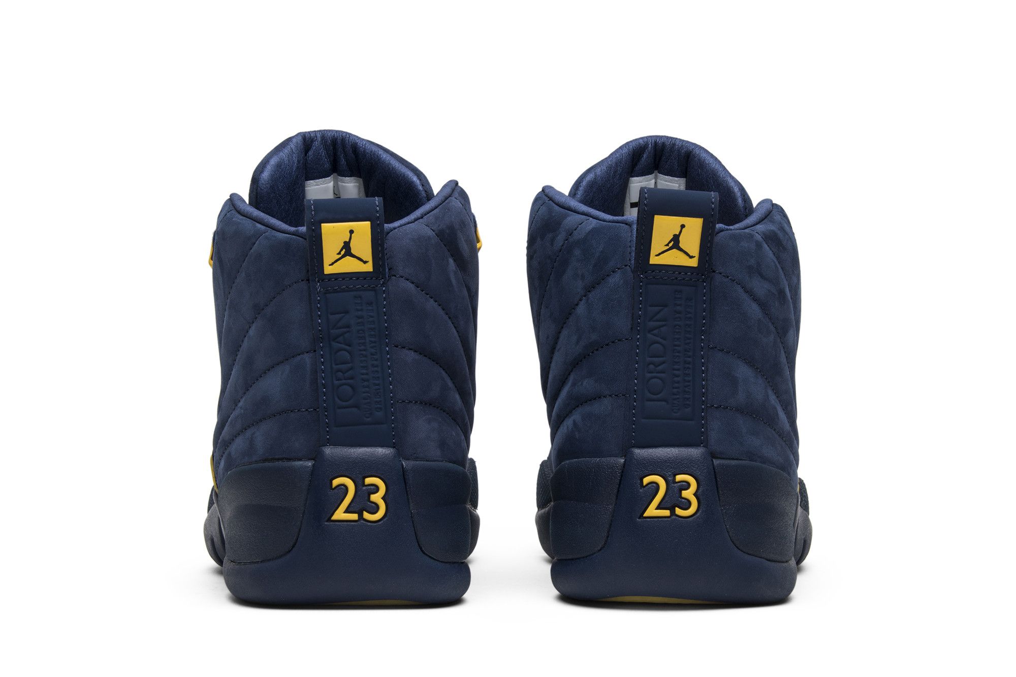 Jordan 12 Retro Michigan BQ3180-407 College Navy Amarillo Men's Sneakers
