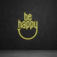 Be Happy Smiley LED Neon Wall Sign - LEDTOT