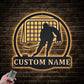 Custom Name Air Hockey Name Metal Sign, Metal Wall Signs With RGB Led Light