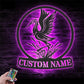 Custom Name Blue Heron Lover Name Sign Home Decor, Metal Wall Signs With RGB Led Light