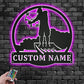 Custom Name Bowfishing Name Sign Decoration For Room Metal Wall Signs With RGB Led Light