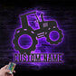 Custom Name Boy Farmer Name Sign Home Decor Girl Farming Wagon Metal Wall Signs With RGB Led Light