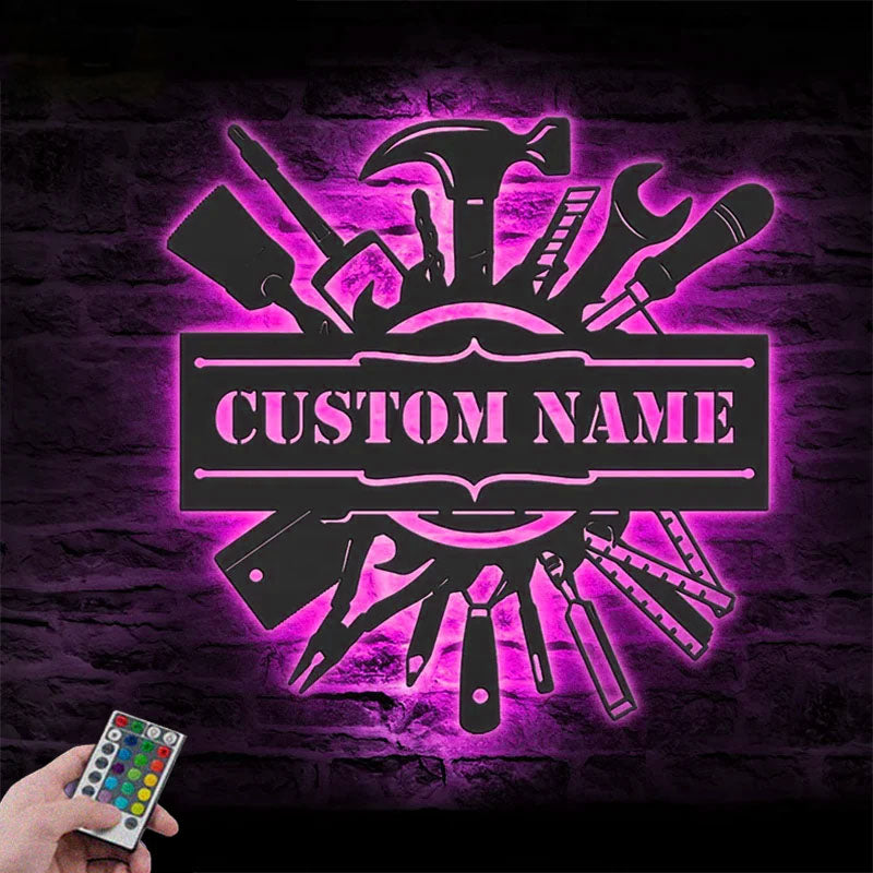 Custom Name Builder Workshop Name Sign Home Decor Constructor Metal Wall Signs With RGB Led Light