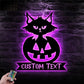 Custom Name Cat Pumkin, Metal Wall Signs With RGB Led Light