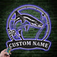 Custom Name Cobia Fishing Fish Pole Metal Wall Signs With RGB Led Light