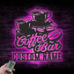 Custom Name Coffee Lover Name Sign Home Decor Kitchen Metal Wall Signs With RGB Led Light