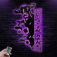 Custom Name Cow Metal Wall Signs With RGB Led Light