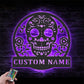 Custom Name Day of the Dead Name Sign Home Decor Metal Wall Signs With RGB Led Light