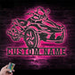 Custom Name Dirt Bike Name Sign Home Three Wheel, Metal Wall Signs With RGB Led Light