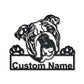 Custom Name English Bulldog Dog, Metal Wall Signs With RGB Led Light