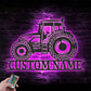 Custom Name Farm Tractor Name Sign Home Decor Farm Truck, Metal Wall Signs With RGB Led Light