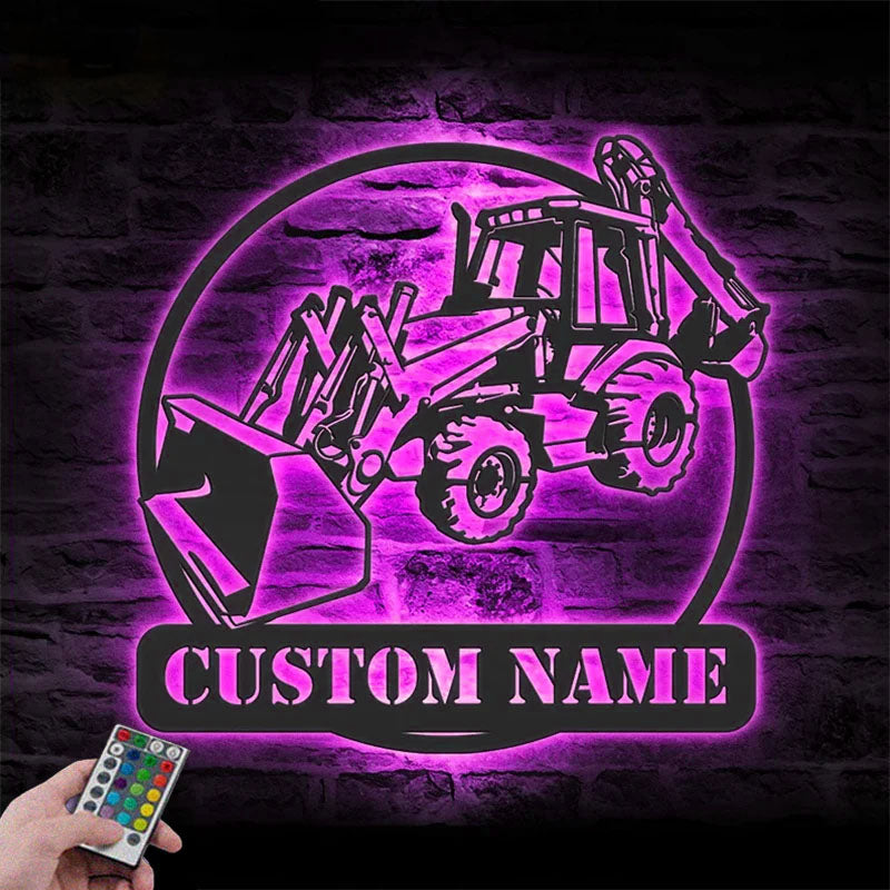 Custom Name Farm Tractor Name Sign Home Decor Farm Truck, Metal Wall Signs With RGB Led Light