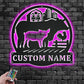 Custom Name Farmer Name Sign Decoration For Room, Metal Wall Signs With RGB Led Light