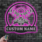 Custom Name Firefighter Name Sign Decoration For Room Metal Wall Signs With RGB Led Light