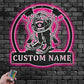 Custom Name Firefighter Name Sign Metal Wall Signs With RGB Led Light