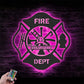 Custom Name Fireman Name Sign Home Decor Metal Wall Signs With RGB Led Light