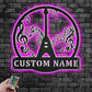 Custom Name Flying V Guitar Name Sign Decoration For Room, Metal Wall Signs With RGB Led Light