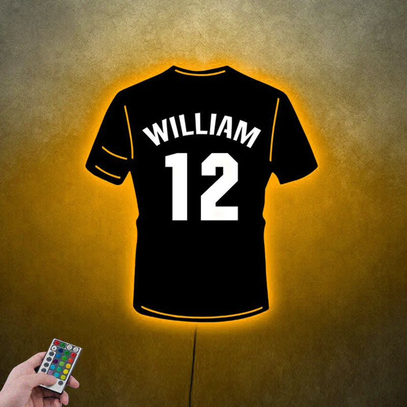 Custom Name Football Name Sign, Metal Wall Signs With RGB Led Light