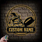 Custom Name Football Player Name Sign, Metal Wall Signs With RGB Led Light
