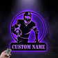 Custom Name Football Player, Metal Wall Signs With RGB Led Light