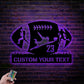 Custom Name Football Player, Metal Wall Signs With RGB Led Light