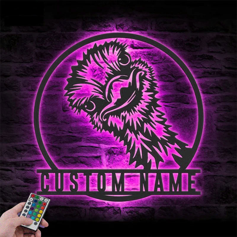 Custom Name Funny Emus Bird Lover Name Sign Home Decor, Metal Wall Signs With RGB Led Light