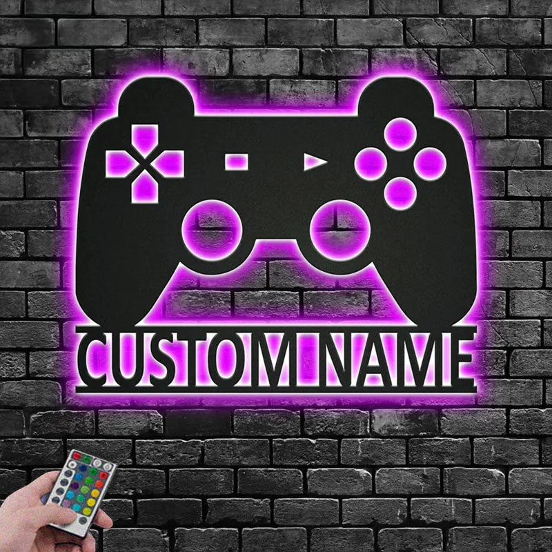 Custom Name Gamer Name Sign Decoration For Room Metal Wall Signs With RGB Led Light