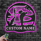 Custom Name Golfer Name Sign Decoration For Room Metal Wall Signs With RGB Led Light