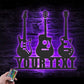 Custom Name Guitarist Name Sign Home Decor Music Room, Metal Wall Signs With RGB Led Light