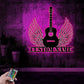 Custom Name Guitarist Name Sign Home Music Room, Metal Wall Signs With RGB Led Light