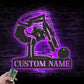 Custom Name Gymnast Name Sign Home Decor Tumbling Cheerleading Fitness Metal Wall Signs With RGB Led Light