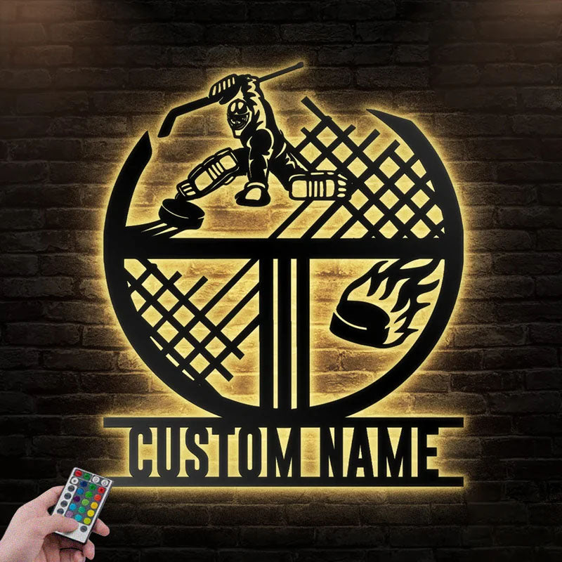 Custom Name Hobbies Name Sign Decoration For Room, Metal Wall Signs With RGB Led Light