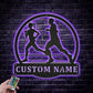 Custom Name Jogging Sport Metal Wall Signs With RGB Led Light