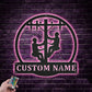 Custom Name Lineman Job Name Sign Metal Wall Signs With RGB Led Light