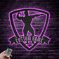 Custom Name Male Bodybuilder For Fitness Wall Art, Gym Room WeightLifting Metal Wall Signs With RGB Led Light