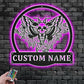 Custom Name Moth Skull Name Sign Decoration For Room, Metal Wall Signs With RGB Led Light