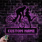 Custom Name Mountain Bike Home Decor, Metal Wall Signs With RGB Led Light