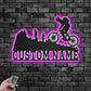 Custom Name Mountain Bike Name Sign Decoration For Room, Metal Wall Signs With RGB Led Light