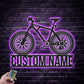Custom Name Mountain Bike Sport Metal Wall Signs With RGB Led Light