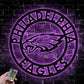 Custom Name Philadelphia Football Decor For Living Room, Metal Wall Signs With RGB Led Light
