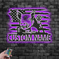 Custom Name Pig Farm Name Sign Decoration For Room, Metal Wall Signs With RGB Led Light