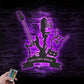 Custom Name Rock And Roll Name Sign Home Decor Music Room, Metal Wall Signs With RGB Led Light