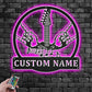 Custom Name Rock & Roll Name Sign Decoration For Room, Metal Wall Signs With RGB Led Light